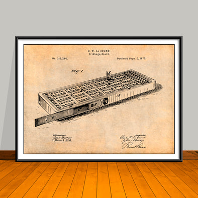 1879 Cribbage Board Patent Print - UNFRAMED