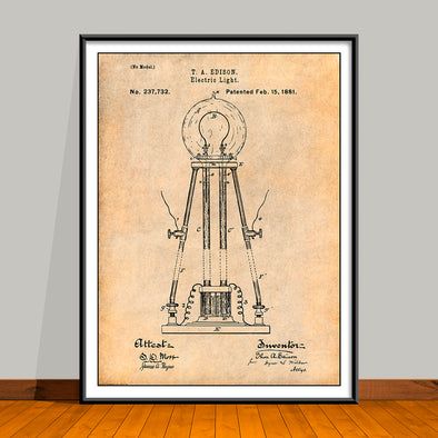 1881 Edison Bulb Patent Print - UNFRAMED
