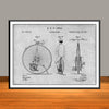 1881 Velocipede Bicycle Horizontal Patent Print - Unframed