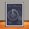 1881 Velocipede Bicycle Patent Print - Unframed