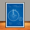 1881 Velocipede Bicycle Patent Print - Unframed