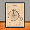 1881 Velocipede Bicycle Patent Print - Unframed