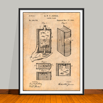 1885 Hidden Flask Patent Print - Unframed