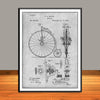 1887 Bouck Bicycle Patent Print - UNFRAMED