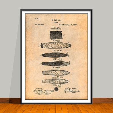 1887 Farias Cigar Patent Print - UNFRAMED