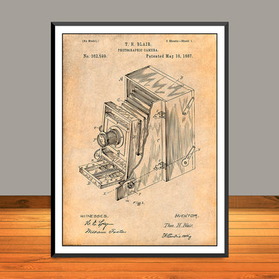 1887 Blair Photographic Camera Patent Print - UNFRAMED