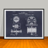 1888 Tesla Electro Magnetic Motor Horizontal Patent Print - Unframed
