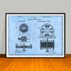 1888 Tesla Electro Magnetic Motor Horizontal Patent Print - Unframed