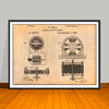 1888 Tesla Electro Magnetic Motor Horizontal Patent Print - Unframed