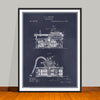 1888 Thomas Edison Phonograph Patent Print - Unframed