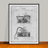 1888 Thomas Edison Phonograph Patent Print - Unframed