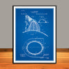 1889 Hopkins Fireman's Hat Patent Print - UNFRAMED