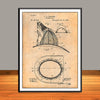 1889 Hopkins Fireman's Hat Patent Print - UNFRAMED