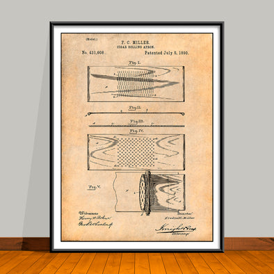 1890 Cigar Rolling Apron Patent Print - UNFRAMED