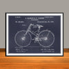 1890 Hanson & Lobben Velocipede Patent Print - Unframed
