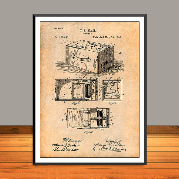 1890 Thomas Blair Camera Patent Print - Unframed