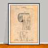 1891 Toilet Paper Roll Patent drawing on an antique paper background, unframed art print.