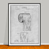 1891 Toilet Paper Roll Patent drawing on a gray background, unframed art print.