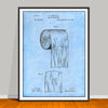 1891 Toilet Paper Roll Patent drawing on a light blue background, unframed art print.
