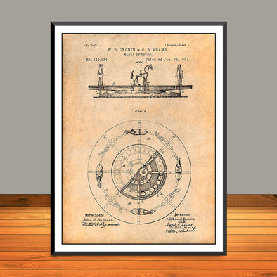1891 Merry Go Round Patent Print - Unframed