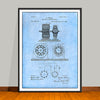 1891 Tesla Electro Magnetic Motor Patent Print - UNFRAMED