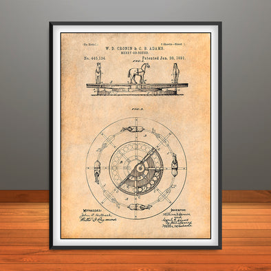 1891 Merry Go Round Patent Print - Unframed