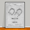 1892 Brown Horseshoe Patent drawing on a gray background, unframed art print.