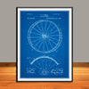 1892 Bicycle Wheel Patent Print - Unframed