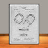 1892 O.E. Brown Horseshoe Patent Print - Unframed