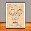 1892 O.E. Brown Horseshoe Patent Print - Unframed
