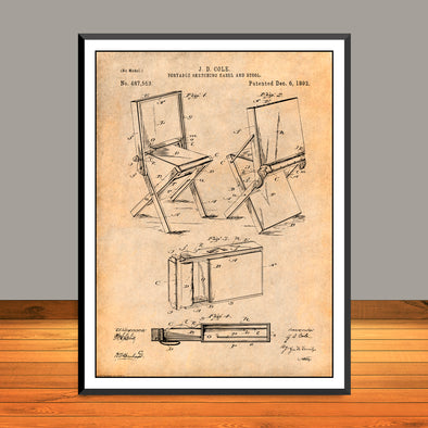 1892 Sketching Easel & Tool Patent Print - Unframed