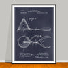 1897 Ice Cream Mold and Disher patent drawing on a blackboard background, unframed art print.