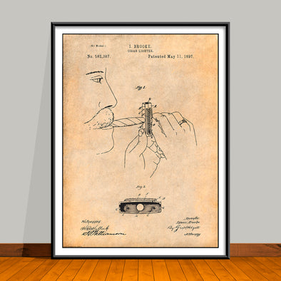 1897 Cigar Lighter Patent Print - UNFRAMED