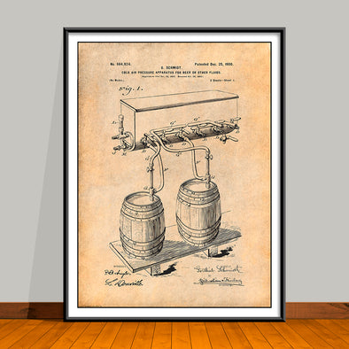1897 Cold Air Pressure for Beer Patent Print - Unframed