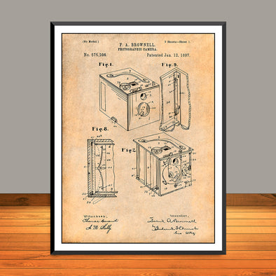 1897 Kodak Brownell Camera Patent Print - Unframed