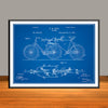 1898 Hunt Tandem Bicycle Patent Print - UNFRAMED