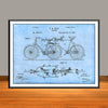 1898 Hunt Tandem Bicycle Patent Print - UNFRAMED