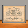 1898 Hunt Tandem Bicycle Patent Print - UNFRAMED