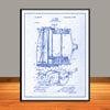 1898 J.A. Burr Lawn Mower Patent Print - UNFRAMED