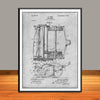 1898 J.A. Burr Lawn Mower Patent Print - UNFRAMED