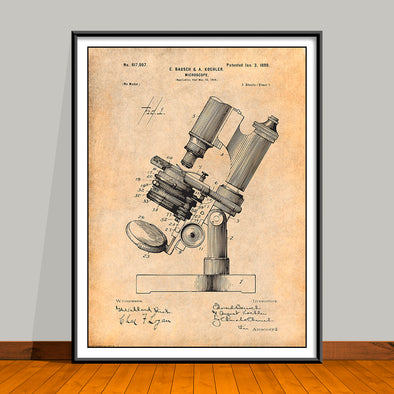 1899 Bausch Microscope Patent Print - UNFRAMED