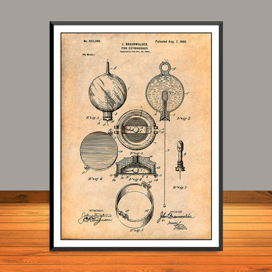 1899 Fire Extinguisher Patent Print - UNFRAMED