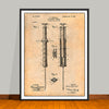 1899 Hypodermic Syringe Patent Print - UNFRAMED