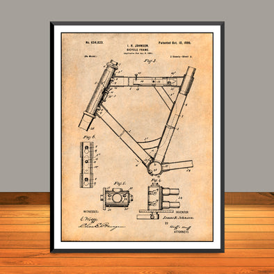1899 Bicycle Frame Patent Print - Unframed