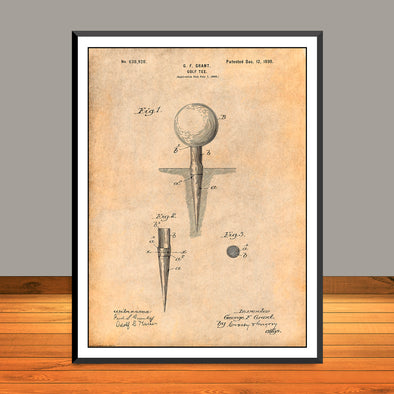 1899 G.F. Grant Golf Tee Patent Print - Unframed