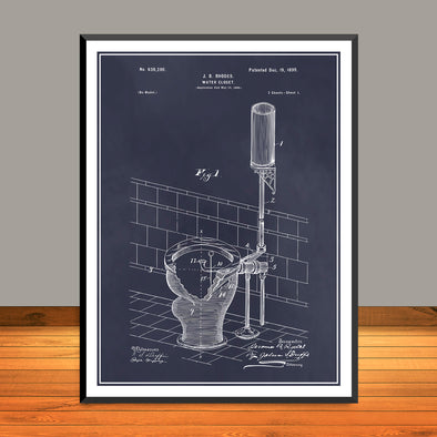 1899 J. B. Rhodes Water Closet Patent Print - UNFRAMED