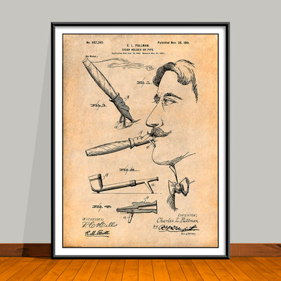 1901 Cigar Holder or Pipe Patent Print - UNFRAMED