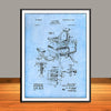 1901 Hieber Antique Barber Chair Patent Print - Unframed