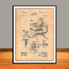 1901 Hieber Antique Barber Chair Patent Print - Unframed