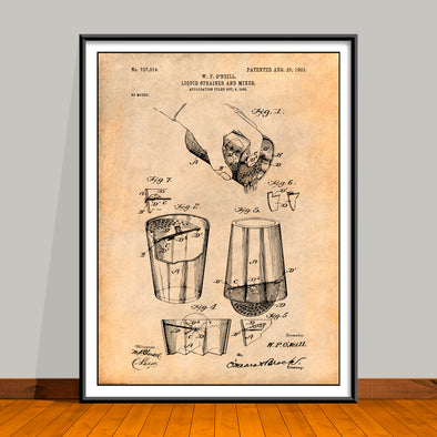 1902 Liquid Strainer and Mixer Patent Print - Unframed
